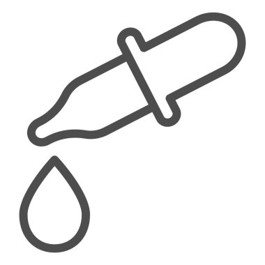 İndirme hattı simgesi. Pipette vektör çizimi beyaza izole edildi. Web ve uygulama için tasarlanmış laboratuvar enstrüman tasarımı. Eps 10.