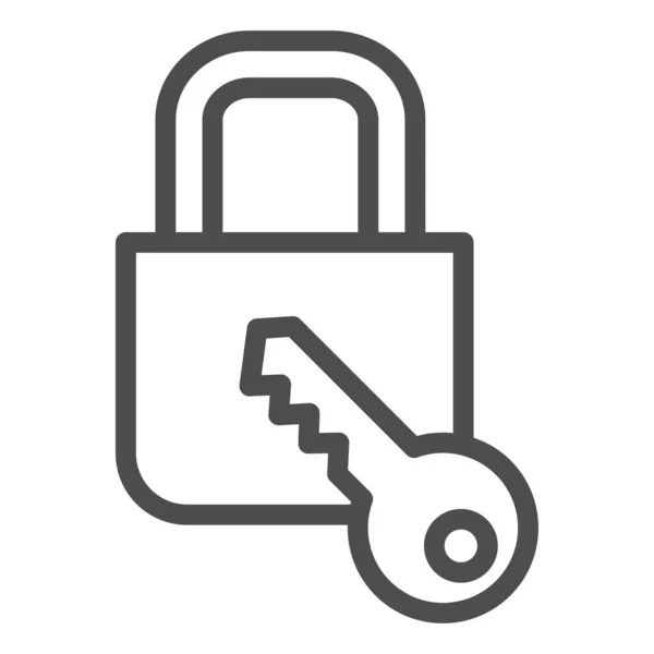 Key and lock line icon. Padlock vector illustration isolated on white. Protection outline style design, designed for web and app. Eps 10. — Stock Vector