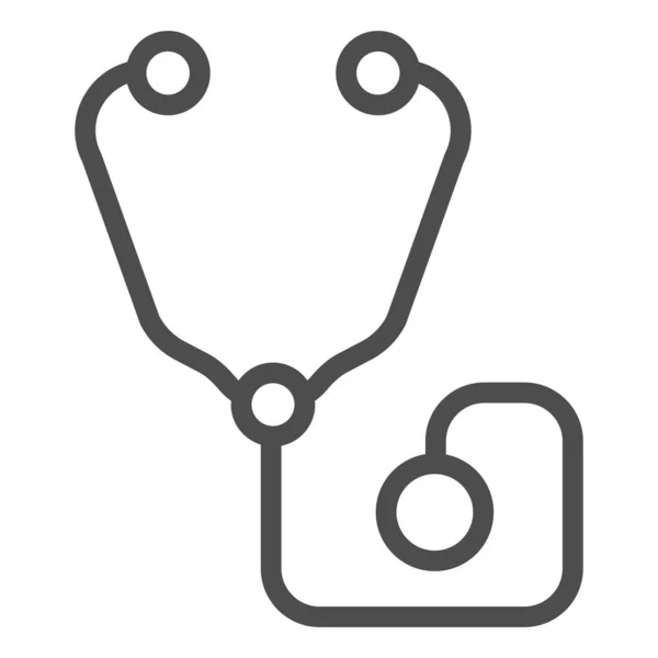 Stethoscope line icon. Medical equipment vector illustration isolated on white. Phonendoscope outline style design, designed for web and app. Eps 10. — Stock Vector