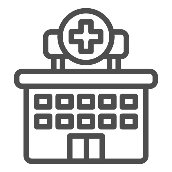 Hospital line icon. Clinic vector illustration isolated on white. Building outline style design, designed for web and app. Eps 10. — Stock Vector