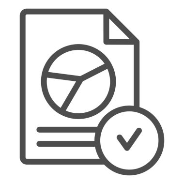 Doğrulanmış grafik çizelgesi simgesi. Kontrol edilen rapor vektör illüstrasyonu beyazda izole edildi. Web ve uygulama için tasarlanmış, işaretli tasarım biçimi olan kağıt. Eps 10.