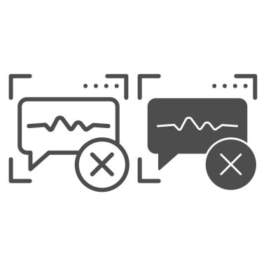 Ses tanıma hattı ve sembol reddedildi. Ses tanımlaması yanlış vektör illüstrasyonu beyazda izole edildi. Ses doğrulama hatası tasarımı, web ve uygulama için tasarlandı. Eps 10.