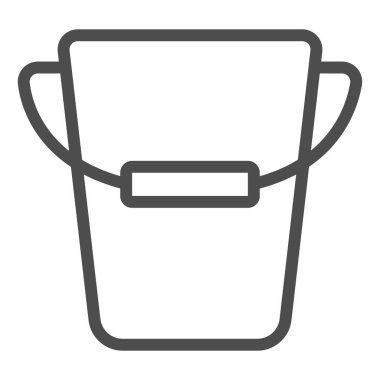 Kova çizgisi simgesi. Uygulama vektör illüstrasyonu beyaza izole edildi. Pail tasarımı, web ve uygulama için tasarlandı. Eps 10.