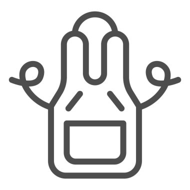 Mutfak önlüğü çizgisi ikonu. Beyaz üzerine izole edilmiş vektör illüstrasyonunu kullan. Giyim tasarımı, web ve uygulama için tasarlanmış. Eps 10.