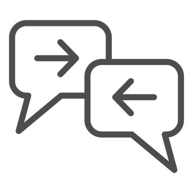 Mesaj değiş tokuşu simgesi. Diyalog vektör çizimi beyaza izole edildi. İletişim ana hatları tasarımı, web ve uygulama için tasarlandı. Eps 10.