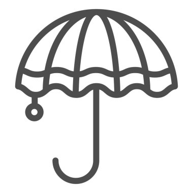 Şemsiye çizgisi simgesi. Meteoroloji vektör çizimi beyaza izole edildi. Yağmur koruması tasarımı, web ve uygulama için tasarlandı. Eps 10.
