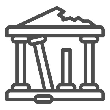 Yunan harabeleri çizgi simgesi. Mimari Yunan vektör çizimi beyaza izole edildi. Antik kalıntılar web ve uygulama için tasarlanmış tasarım tasarımı. Eps 10.