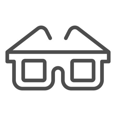 Gözlük çizgisi simgesi. Gözlük vektör çizimi beyaza izole edildi. Web ve uygulama için tasarlanmış gözlük tasarımı. Eps 10.