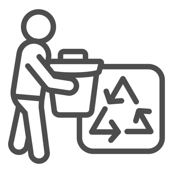 Icoon van de afvalrecyclinglijn. Milieu vector illustratie geïsoleerd op wit. Prullenbak en recyclen teken ontwerp stijl, ontworpen voor web en app. Eps 10. — Stockvector