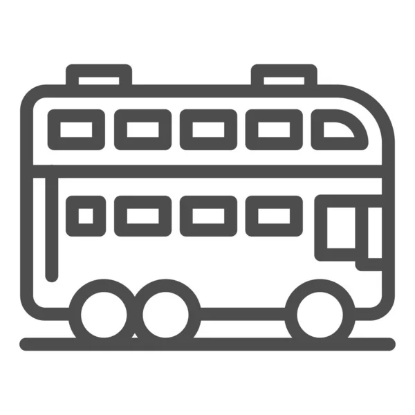 Icono de línea de autobús de Londres. Ilustración vectorial de bus de dos pisos aislada en blanco. Diseño de estilo de esquema de viaje, diseñado para la web y la aplicación. Eps 10 . — Vector de stock