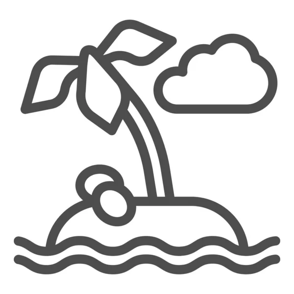 Ada çizgisi ikonu. Palmiye ağacı çizimi beyaza izole edilmiş. Web ve uygulama için tasarlanmış tropikal tasarım. Eps 10. — Stok Vektör