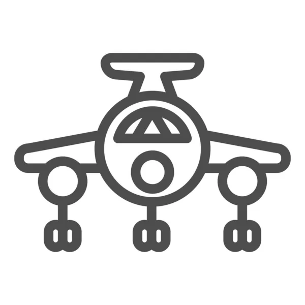 Uçak çizgisi simgesi. Düz vektör çizimi beyaza izole edildi. Uçak ana hatları tasarımı, web ve uygulama için tasarlandı. Eps 10. — Stok Vektör