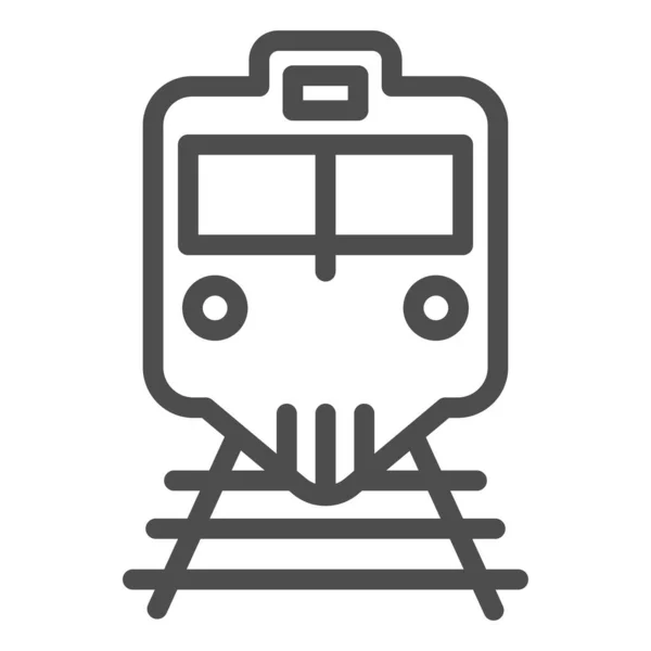 Ícone de trem e linha ferroviária. Ilustração do vetor ferroviário isolado em branco. Design de estilo de esboço locomotiva, projetado para web e aplicativo. Eps 10 . — Vetor de Stock