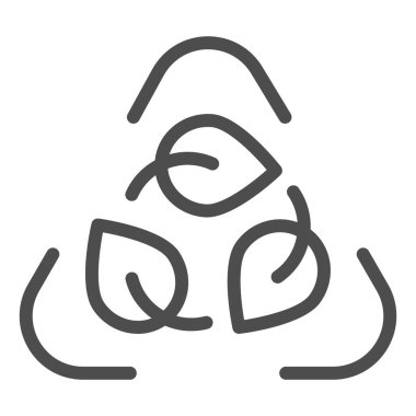 Geri dönüşüm çizgisi simgesi. Beyaz üzerine izole edilmiş vektör çizimi bırakır. Çevre ana hatları tasarımı, web ve uygulama için tasarlandı. Eps 10.