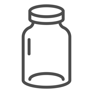 Kavanoz çizgisi simgesi. Cam vektör çizimi beyaza izole edildi. Ot tasarımı, web ve uygulama için tasarlandı. Eps 10.