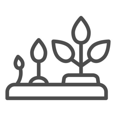 Bitki çizgisi simgesinin büyümesi. Filiz geliştirme vektör illüstrasyonu beyazda izole edildi. Doğa tasarımı, web ve uygulama için tasarlandı. Eps 10.