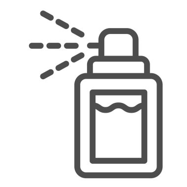 Deodorant hattı ikonu. Sprey vektör çizimi beyaza izole edildi. Aerosol tasarımı, web ve uygulama için tasarlandı. Eps 10.