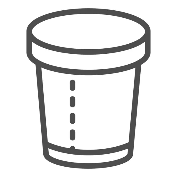 Ícone de linha copo descartável. Copo de papel ilustração vetorial isolado em branco. Projeto de estilo de contorno de xícara de café, projetado para web e aplicativo. Eps 10 . —  Vetores de Stock