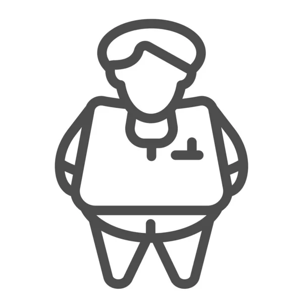 Vette persoon lijn icoon. Obesitas vector illustratie geïsoleerd op wit. Fat man outline stijl ontwerp, ontworpen voor web en app. Eps 10. — Stockvector