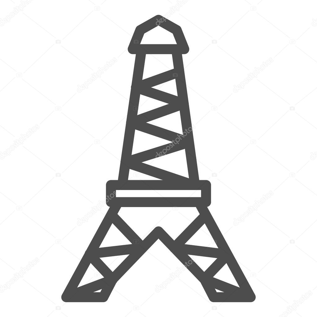 Eiffel tower line icon. Paris vector illustration isolated on white. French architecture outline style design, designed for web and app. Eps 10.