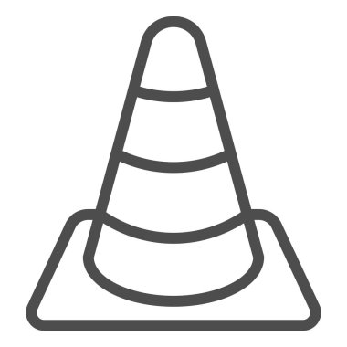 İnşaat koni hattı simgesi. Yol konisi vektör çizimi beyaza izole edildi. Bariyer tasarımı, web ve uygulama için tasarlandı. Eps 10.