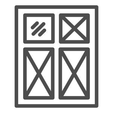Pencere çizgisi simgesi. Çerçeve vektör çizimi beyaza izole edildi. Glass outline tasarımı, web ve uygulama için tasarlandı. Eps 10.