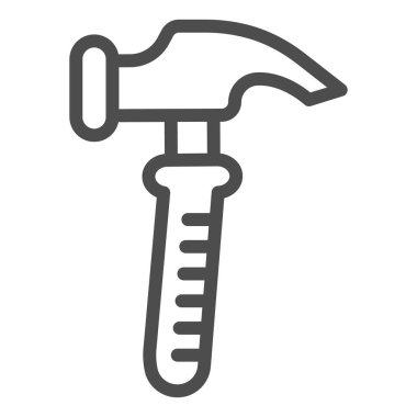 Çekiç çizgisi simgesi. Yapım aracı vektör illüstrasyonu beyazda izole edildi. Enstrüman tasarımı, web ve uygulama için tasarlandı. Eps 10.