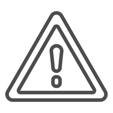 Dikkat, işaret çizgisi simgesi. Uyarı işareti vektör illüstrasyonu beyaza izole edildi. Web ve uygulama için tasarlanmış tasarım tarzını uyar. Eps 10.