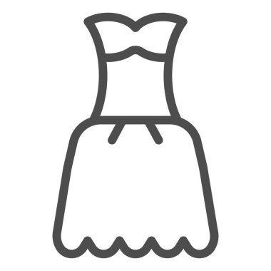 Giysi çizgisi simgesi. Önlük vektör çizimi beyaza izole edildi. Kadın kıyafetleri tasarımı, web ve uygulama için tasarlanmış. Eps 10.