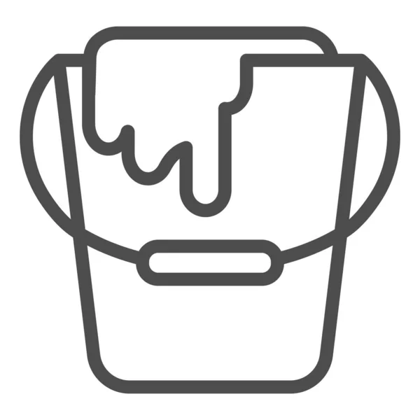 Paint bucket line icoon. Kan vector illustratie geïsoleerd op wit. Verf container omtrek stijl ontwerp, ontworpen voor web en app. Eps 10. — Stockvector