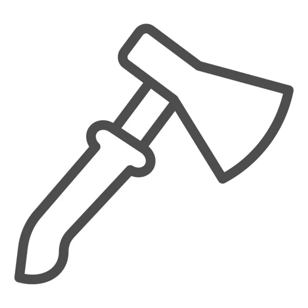 Ikon baris kapak. Ilustrasi vektor pedang diisolasi pada warna putih. Desain gaya Ax outline, dirancang untuk web dan aplikasi. Eps 10. - Stok Vektor
