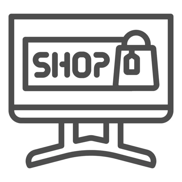 Піктограма інтернет-торгової лінії. Інтернет магазин Векторні ілюстрації ізольовані на білому. Дизайн стилю інтернет-магазинів, розроблений для веб та додатків. Епс 10 . — стоковий вектор