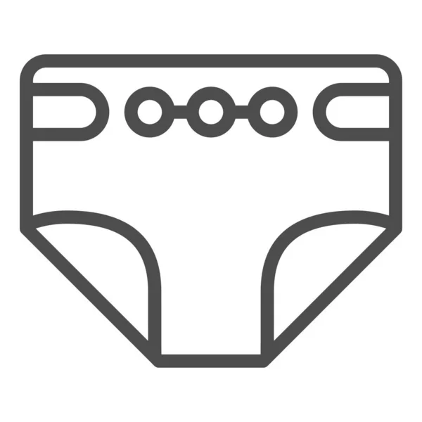 Icona della linea di pannolini. Illustrazione vettoriale del pannolino monouso isolata su bianco. Nappy design stile contorno, progettato per il web e app. Eps 10 . — Vettoriale Stock