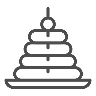 Çocuk piramit çizgisi simgesi. Oyuncak piramit çizimi beyaza izole edildi. Çocuklar web ve uygulama için tasarlanmış ana hatlı tasarım oyuncakları. Eps 10.