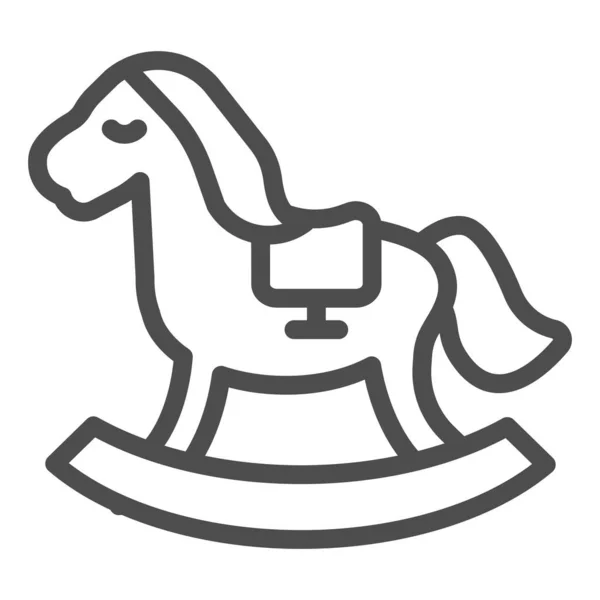 Піктограма іграшкової лінії коня. Дитяча іграшка Векторні ілюстрації ізольовані на білому. Контурний дизайн стилю гойдалки, розроблений для веб та додатків. Епс 10 . — стоковий вектор