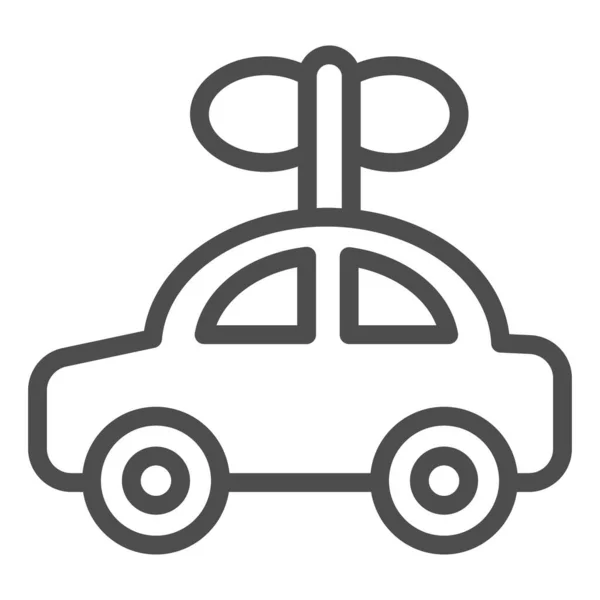 Icono de línea de coche de juguete. Ilustración auto vectorial infantil aislada en blanco. Diseño de estilo de contorno de juguete de automóvil infantil, diseñado para web y aplicación. Eps 10 . — Archivo Imágenes Vectoriales