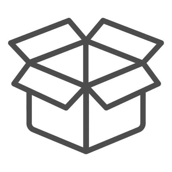 Unboxing lijn icoon. Pakket vector illustratie geïsoleerd op wit. Kader ontwerp stijl, ontworpen voor web en app. Eps 10. — Stockvector