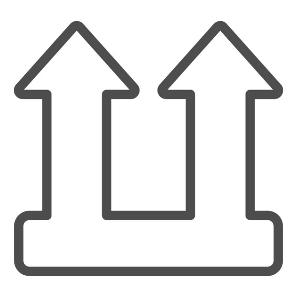 Vrachtlading teken lijn pictogram. Ladingspijl symbool vector illustratie geïsoleerd op wit. Lift outline stijl ontwerp, ontworpen voor web en app. Eps 10. — Stockvector