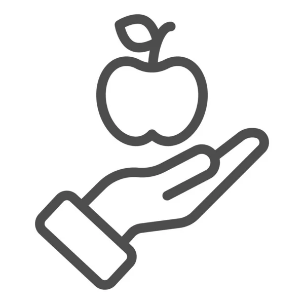 Apple в іконі ручної лінії. Приклад вектора здоров'я ізольований на білому. Arm з аналоговим дизайном, призначеним для веб та додатків. Eps 10. — стоковий вектор