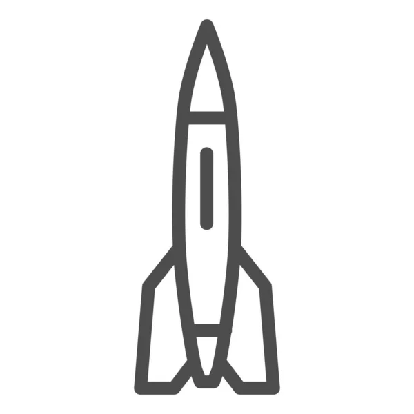 Raketenlinien-Symbol, Transportsymbol, Raumschiff-Vektorzeichen auf weißem Hintergrund, Raketensymbol im Umrissstil für mobiles Konzept und Webdesign. Vektorgrafik. — Stockvektor