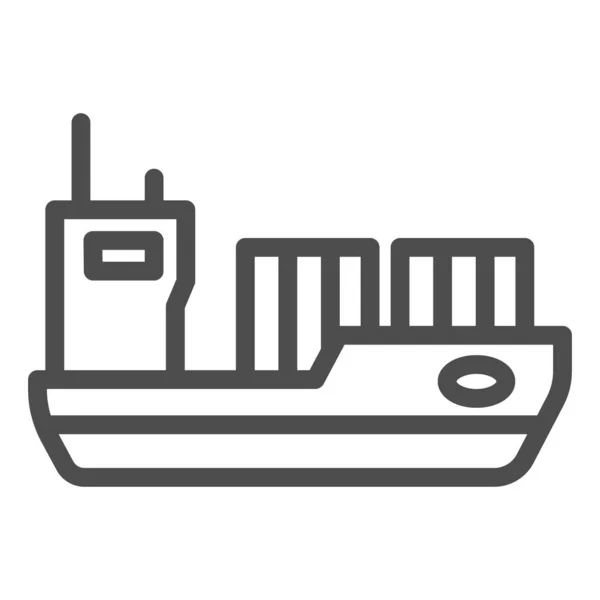 Ikona cisternové linky, dopravní symbol, dopravní značka nákladní lodi na bílém pozadí, ikona ropného tankeru ve stylu osnovy pro mobilní koncept a webdesign. Vektorová grafika. — Stockový vektor