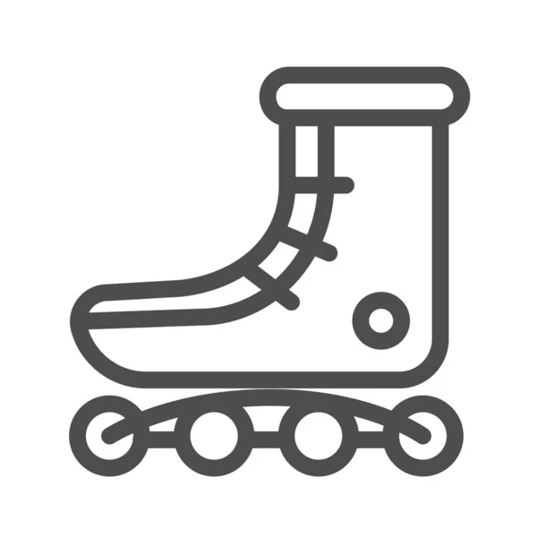 Roller skates icône de ligne, symbole d'activité sportive extrême, signe vectoriel de patinage rétro sur fond blanc, icône de symbole de patins dans le style de contour pour le concept mobile et la conception web. Graphiques vectoriels . — Image vectorielle