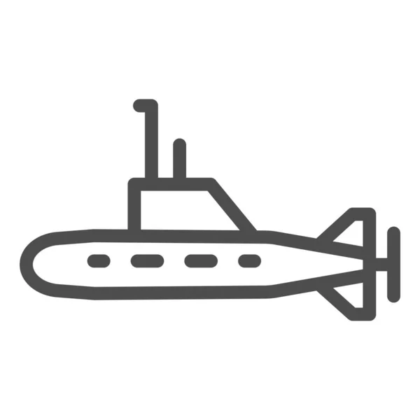 Ikona linii łodzi podwodnych, symbol transportu okrętu wojennego, podwodny znak wektora łodzi na białym tle, Łódź podwodna z ikoną peryskopową w zarysie stylu mobilnej koncepcji i projektowania stron internetowych. Grafika wektorowa. — Wektor stockowy