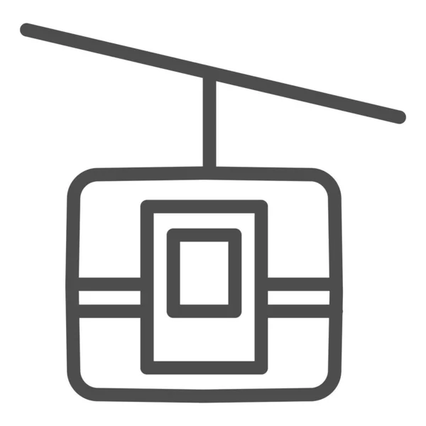 Icono de línea de vagón funicular, símbolo de transporte, signo de vector de teleférico sobre fondo blanco, icono de ferrocarril funicular en estilo de esquema para el concepto móvil y el diseño web. Gráficos vectoriales . — Vector de stock