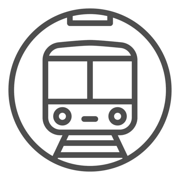 Ícone de linha de trem Metro, símbolo de transporte ferroviário, sinal de vetor de metrô no fundo branco, ícone subterrâneo no estilo esboço para o conceito móvel e web design. Gráficos vetoriais . — Vetor de Stock