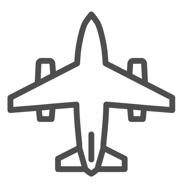 Plane line icon, air transportation symbol, aircraft vector sign on white background, airplane icon in outline style for mobile concept and web design. Vector graphics. — Stock Vector