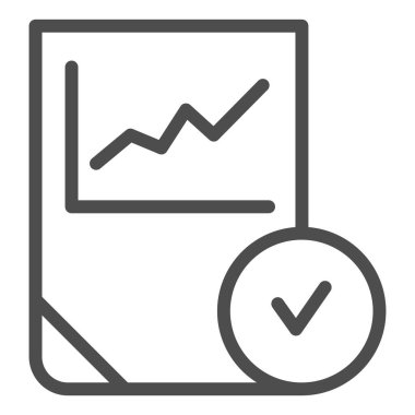 Kontrol satırı simgesi olan bir grafik. Beyazda izole edilmiş kene vektör çizelgesi. Doğrulanmış diyagram tasarımı, web ve uygulama için tasarlandı. Eps 10.