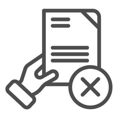 Belge hata satırı simgesi. Kalite kontrol hatası vektör illüstrasyonu beyazda izole edildi. El ele tutuşmak, web ve uygulama için tasarlanmış kağıt tasarımı. Eps 10.