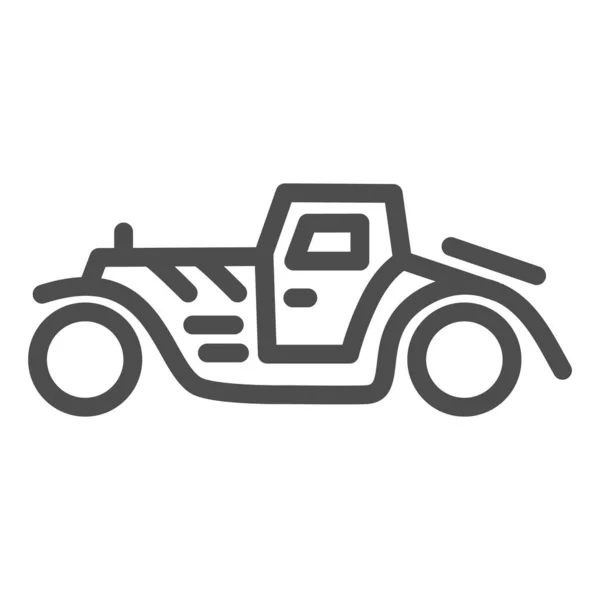 Icono de línea de coche retro, símbolo de transporte, signo de vector de coche clásico sobre fondo blanco, máquina sedán de 1930 icono de estilo de contorno para el concepto móvil y el diseño web. Gráficos vectoriales . — Vector de stock