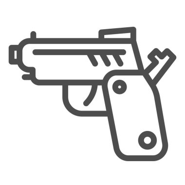 Tabanca hattı ikonu. Silah vektör çizimi beyaza izole edildi. Silah tasarımı, web ve uygulama için tasarlanmış. Eps 10.